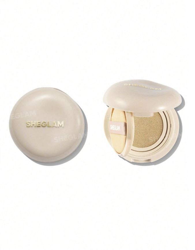 SHEGLAM Lock & Go Long-Lasting Cushion Foundation-Shell Brand Beauty Makeup Face Paint Cosmetic For Women Girls Perfect For Fall Winter Ideal For Y2K Fancy Fashion Suitable For Birthday Christmas Pres