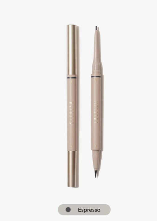 SHEGLAM Brows On Demand 2-In-1 Brow Pencil-Chocolate Waterproof Liquid Eyebrow Pen