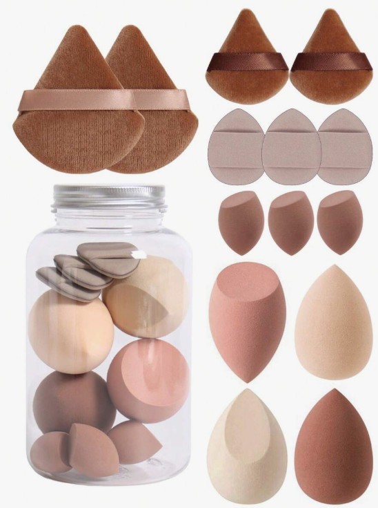 14pcs Makeup Sponge Set With Storage Tube:
