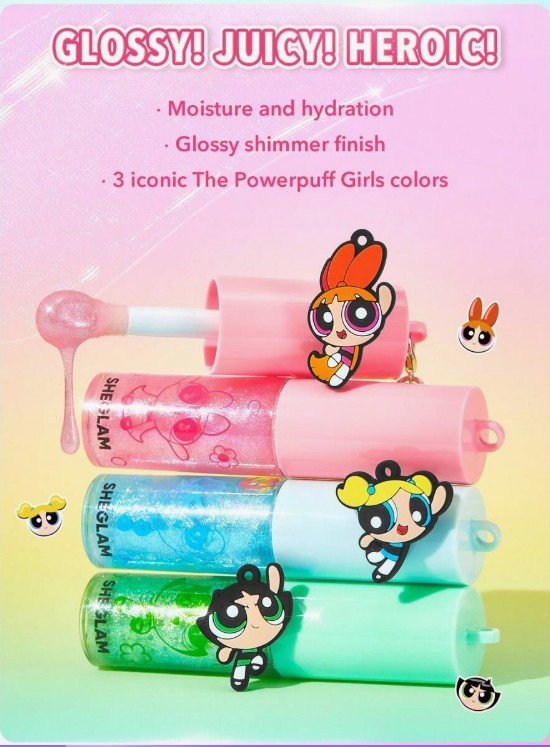 he Powerpuff Girls X SHEGLAM Super Trio Lip Gloss-Blossom